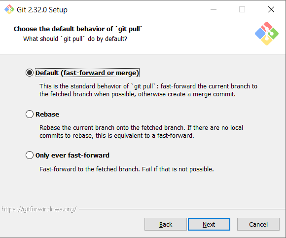 Git Choose Default Behaviour Of Git Pull