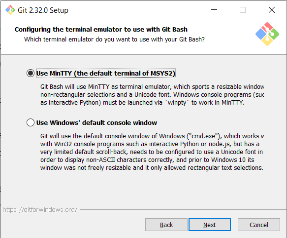 Git Configuring Terminal Emulator To Use With Git Bash